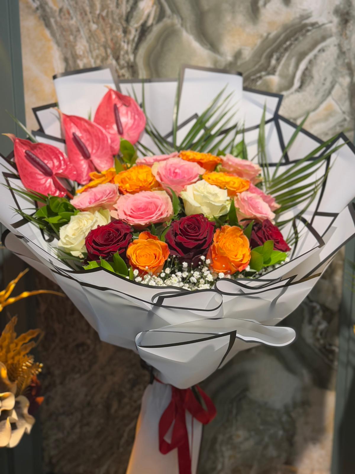 Karışık İthal Gül Buketi